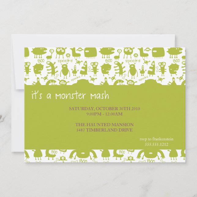 Convites mistura de monstros {convite para festa do hallowe (Frente)