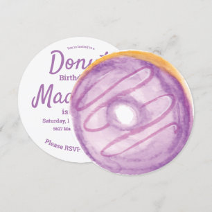 Convites Mistura de Raspas de Donut Roxo Aquarela 3D Redond