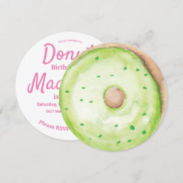 Convites Mistura de Rosquinha Verde 3D com Aquarela