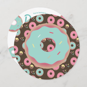 Convites Mistura de Rosquinhas cor-de-rosa e Teal 3D