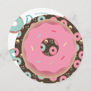 Convites Mistura de Rosquinhas cor-de-rosa e Teal 3D