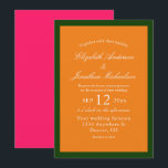 Convites Mistura e Casamento Minimalista de Elevação do Sol<br><div class="desc">Coleção de casamento colorida e vibrante com tons brilhantes cor-de-rosa e laranja. Misturar cores e combinar</div>