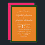 Convites Mistura e Casamento Minimalista de Elevação do Sol<br><div class="desc">Coleção de casamento colorida e vibrante com tons brilhantes cor-de-rosa e laranja. Misturar cores e combinar</div>