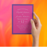 Convites Mistura e Casamento Minimalista de Elevação do Sol<br><div class="desc">Coleção de casamento colorida e vibrante com tons brilhantes cor-de-rosa e laranja. Misturar cores e combinar</div>