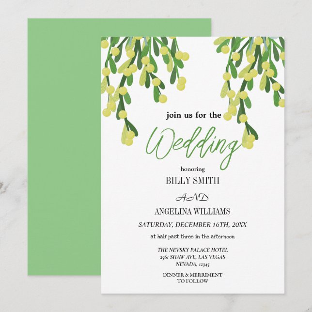 Convites Mistura verde Pastel para o seu casamento mágico (Frente/Verso)