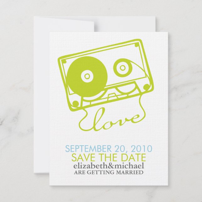 Convites Misturar fita de Love Save the Date Announces (Frente)
