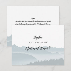 Convites Misty Mountain Be My Matron of Honor Card