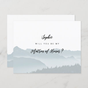Convites Misty Mountain Be My Matron of Honor Card