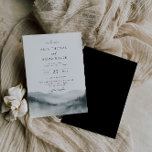 Convites Misty Mountain Wedding<br><div class="desc">Cena de Floresta de Pinheiro da Montanha Elegante,  convite para casamento. O convite apresenta uma combinação de estilos de tipografia quic design da caligrafia e do tipo negrito. Coordenando o suporte a cores pretas sólidas.</div>