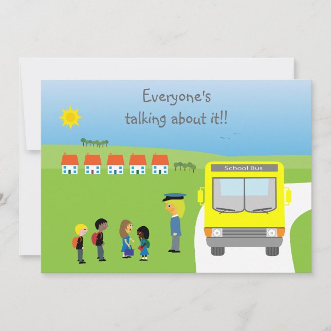 Convites Miúdos bonitos da escola & festa de aniversário do (Frente)