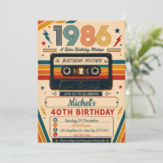 Convites Mixtape Retro 40º Aniversário