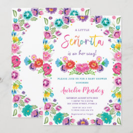 Convites Moça Chá de fraldas Espanhola da Senorita Floral
