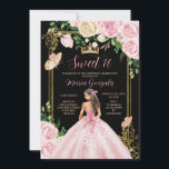 Convites Moça Rosa Rosa Suave Princesa Princesa Doce Dezess<br><div class="desc">Mole Sorridosa,  EDITÁVEL,  Rosa,  Princesa Princesa Doce,  16 Convites de aniversário</div>