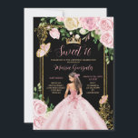 Convites Moça Rosa Rosa Suave Princesa Princesa Doce Dezess<br><div class="desc">Mole Sorridosa,  EDITÁVEL,  Rosa,  Princesa Princesa Doce,  16 Convites de aniversário</div>