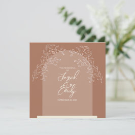 Convites Mocha Brown Arch Invitation QR Code
