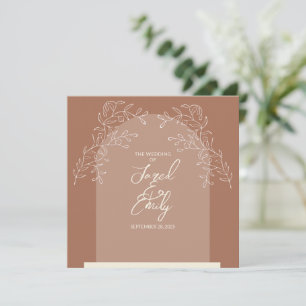 Convites Mocha Brown Arch Invitation QR Code