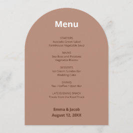 Convites Mocha Brown Modern Wedn Card