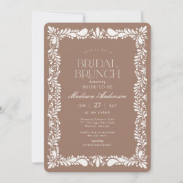 Convites Mocha Brown Talavera Azulejo Fiesta Bridal Brunch