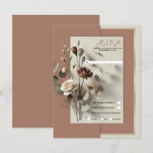 Mocha Mousse Moderno Botânico Floral Casamento RSV