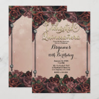 Mocha Rust Brown Rosa Elegante Quinceañera 15