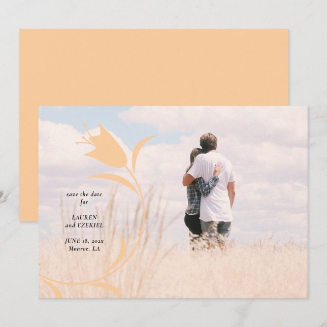 CONVITES MOD TULIPA CASAMENTO SALVE A DATA (Frente/Verso)
