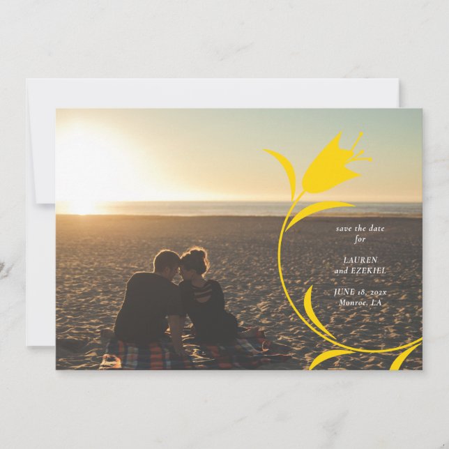 CONVITES MOD YELLOW TULIP WEDDING SALVE A DATA (Frente)
