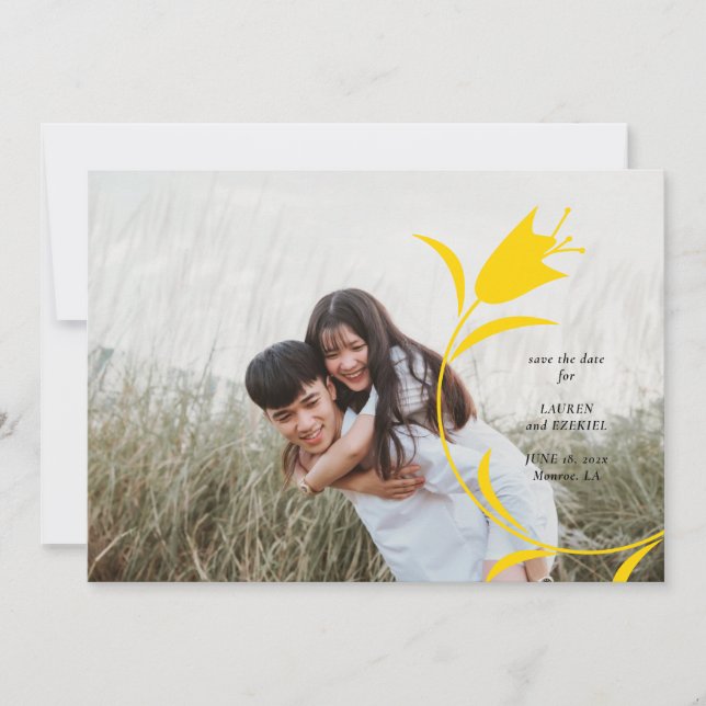 CONVITES MOD YELLOW TULIP WEDDING SALVE A DATA (Frente)