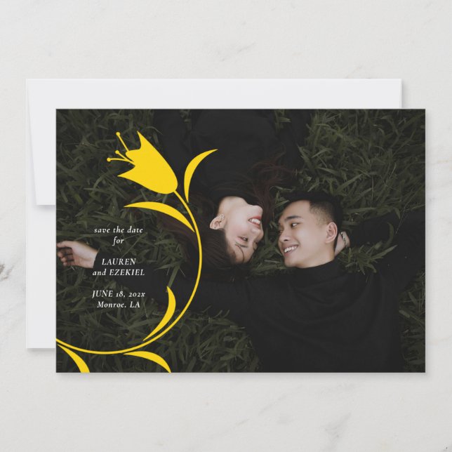 CONVITES MOD YELLOW TULIP WEDDING SALVE A DATA (Frente)
