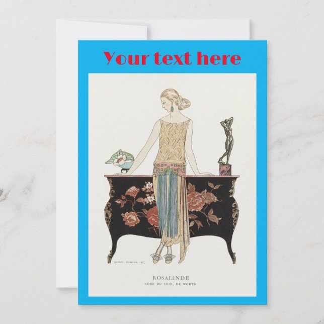 Convites Moda George Barbier Art Deco (Frente)