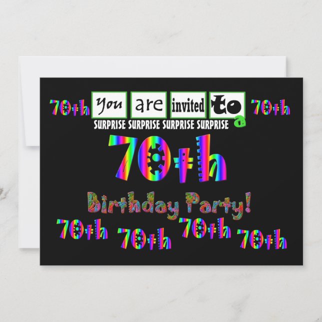 Convites Modelo 70 SURPRISE Festa de aniversário (Frente)