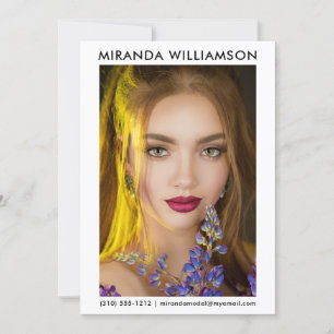 Convites Modelo Ator 1 Fotografia Comp Card 5x7 White