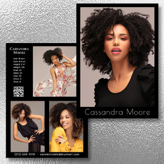 Convites Modelo Ator 4 Foto Dois Lados Modelo QR Comp
