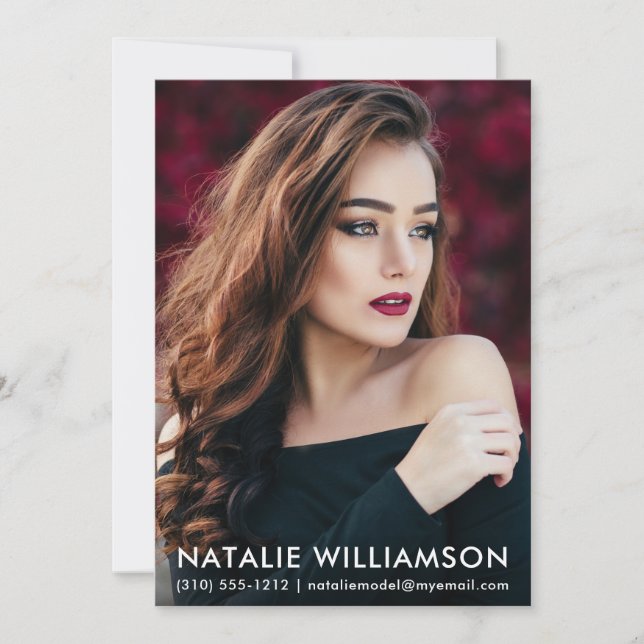 Convites Modelo Ator 5x7 Comp Card 1 Foto (Frente)