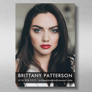 Convites Modelo Ator 5x7 Comp Card 1 Photo Blk