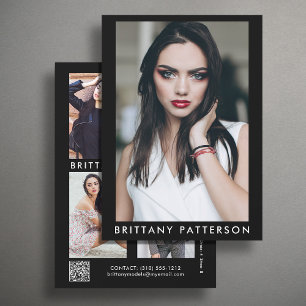 Convites Modelo Ator 5x7 Comp SED Card QR 5 Photo 2 Sided