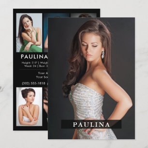 Convites Modelo Ator 5x7 Comp Zed Card 7 Foto 2 Lado