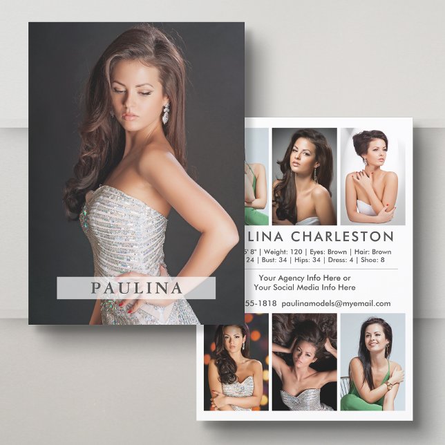 Convites Modelo Ator 5x7 Comp Zed Card 7 Photo 2 Sided (Available in high quality print or digital download for quick messaging, email or self printing.)