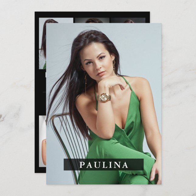 Convites Modelo Ator 5x7 Comp/Zed Card 7 Photo 2 Sided (Frente/Verso)