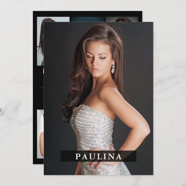 Convites Modelo Ator 5x7 Comp Zed Card 7 Photo 2 Sided (Frente/Verso)