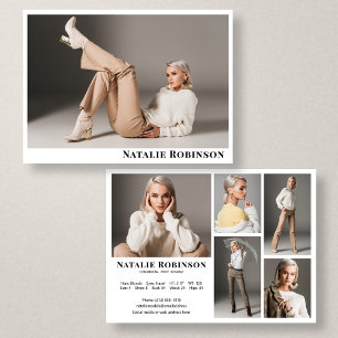 Convites Modelo Ator 6 Foto Comp Card Portfolio Modelo