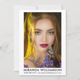 Convites Modelo Ator Comp Card 1 Foto 5 x 7 Branco