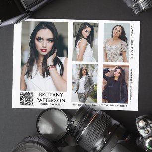 Convites Modelo Ator Comp Card 5 Foto do seu código QR