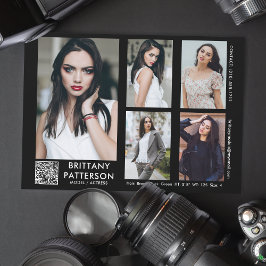 Convites Modelo Ator Comp Card 5 Foto do seu código QR