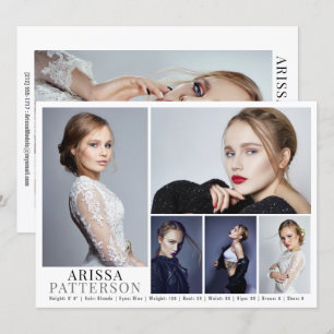 Convites Modelo Ator Comp Card 6 Foto 5.5x7.5