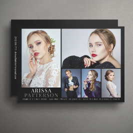 Convites Modelo Ator Comp Card 6 Foto 5x7