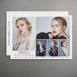 Convites Modelo Ator Comp Card 6 Foto 5x7