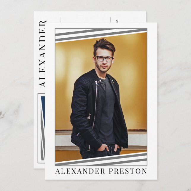 Convites Modelo Ator Comp Card Zed Card 2 Foto 5x7 (Frente/Verso)