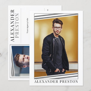 Convites Modelo Ator Comp Card Zed Card 2 Photo 5x7