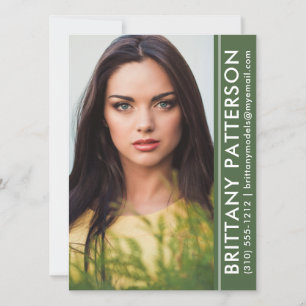 Convites Modelo Ator Photo Pro Comp Card Green