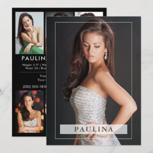 Convites Modelo Ator Pro 5.5x7.5 Comp Zed Card 7 Photo